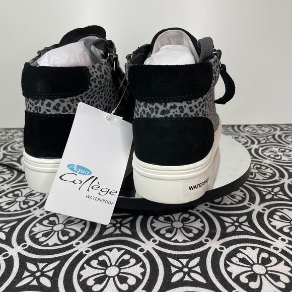Aqua College Guliette grey leopard waterproof sneaker 5.5 NIB - Picture 5 of 11